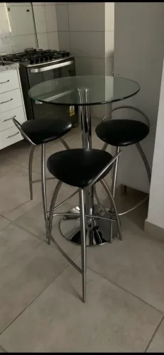 Conjunto Mesa e baquetas bistrô inox 