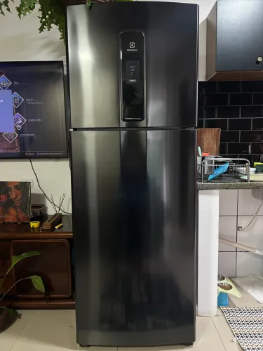 GELADEIRA DUPLEX ELECTROLUX 480L FROST FREE INVERTER BLACK INOX