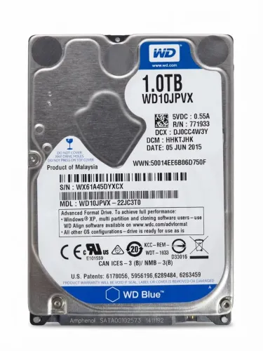 HD Rígido Interno 1TB 2.5" Western Digital Blue WD10JPVX SATA Notebook