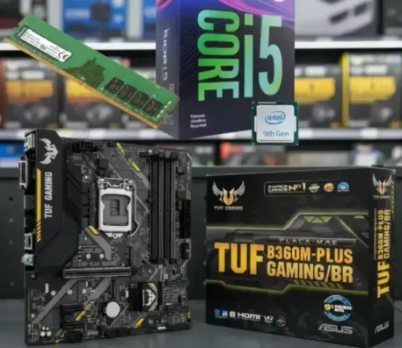 Kit Gamer TUF B360M Plus + CPU I5 9400F+memoria 8gb ddr4 2133