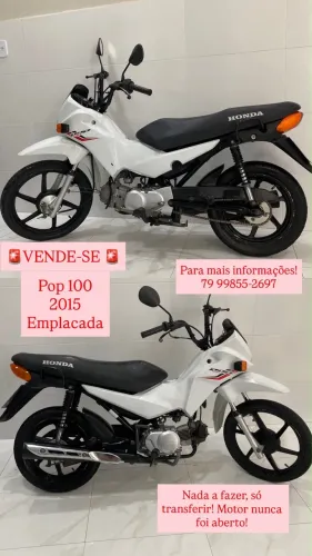 Vendo pop 100 2015 em dias