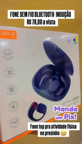 Fone de ouvido sem fio esportivo 