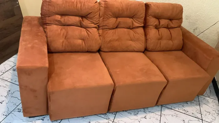 Sofá Retrátil e Reclinável Premium (Super Macio!) - Cor Terracota / Marrom