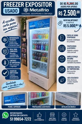 Expositor Refrigerado Metalfrio Vertical para Bebidas