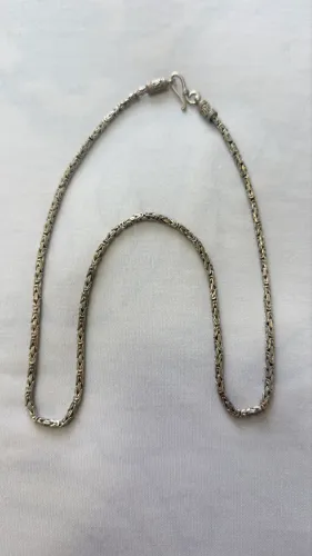 Corrente Prata Bali Ponto Peruano 60cm (2,5mm)
