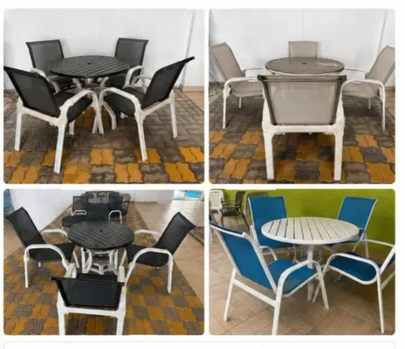 Conjunto Mesa Redonda Alumínio 0,90m com Cadeiras - Liquidação