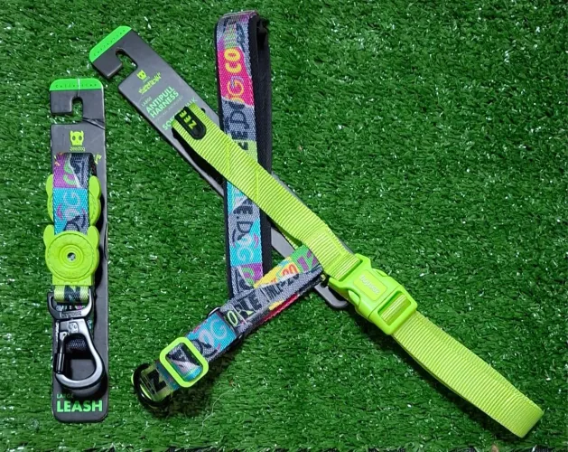 Conjunto Zeedog Tamanho G Peitoral anti puxão SofterWalk e guia