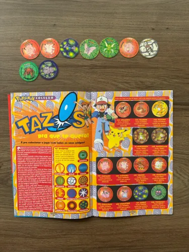 Lote tazos pokemon elma chips + propaganda da época