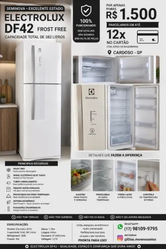 Geladeira DF42 Eletrolux seminova 