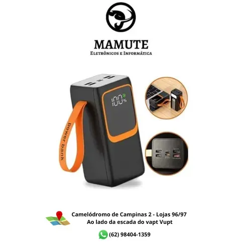 Carregador Portatil Power Bank 50000mah Universal Display Digital Carregamento Turbo Ultra