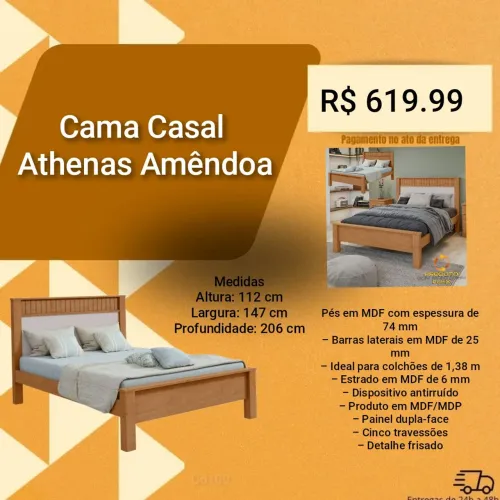 Cama de madeira Atenas ,pague na entrega