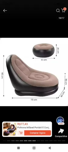 Poltrona e puffs infláveis 
