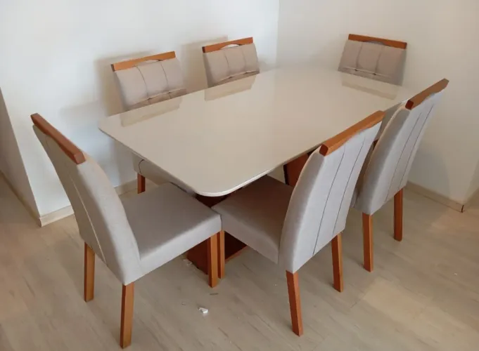 Mesa de jantar Layza com 6 cadeiras