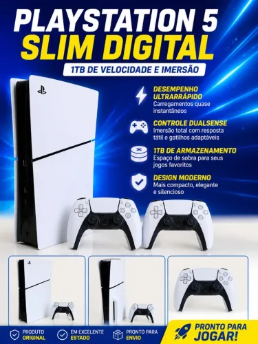 PLAYSTATION 5 SLIM - FISICO + DIGITAL. TROCO POR CARRO OU MOTO!!!!