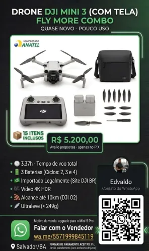 Drone DJI Mini 3 Combo (Com tela)