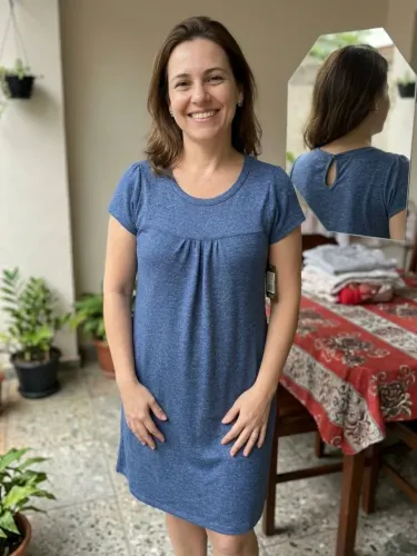 Vestido Curto Soltinho Malha Algodão Tamanho M