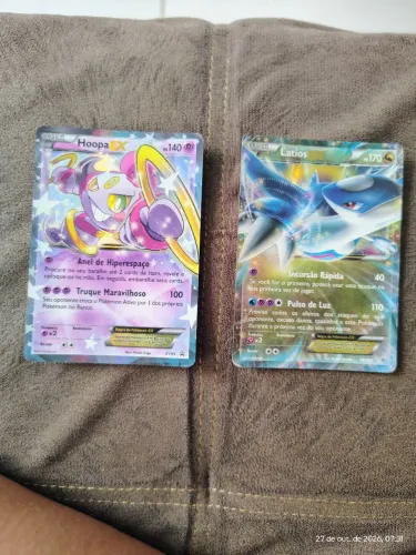 2 Cartas Pokémon EX Holográficas - Hoopa EX e Latios EX