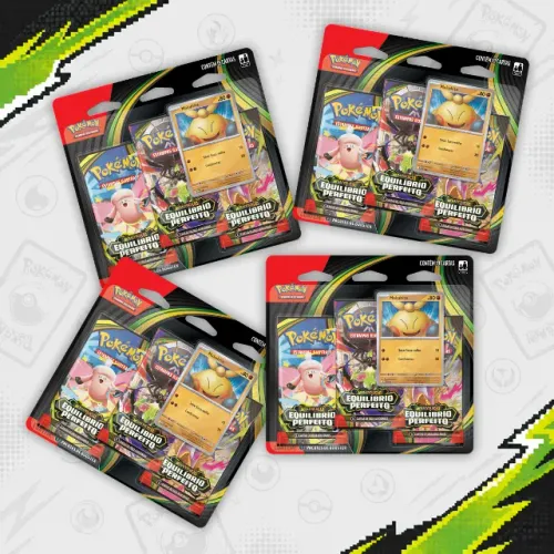 Booster Pacote Blister Triplo 19 Cartas Pokémon Equilíbrio Perfeito