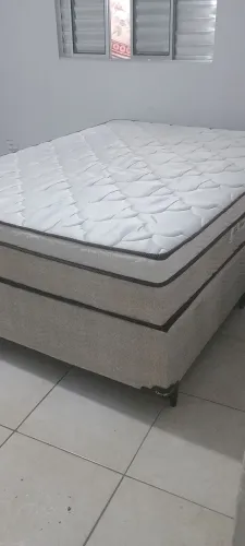 Cama Box Casal (Box + Colchão) Ortobom - de Mola 61cm de Altura New Ortotech (USADO)