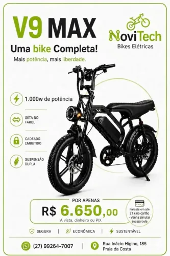 Bicicleta elétrica V9 MAX