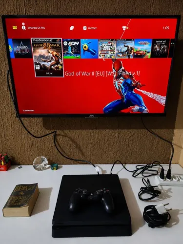PS4 DESBLOQUEADO 1TB + CONTROLE