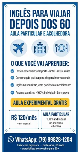 AULA DE INGLÊS PARA 60 +