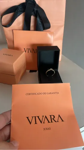 Anel vivara ouro rose 18k