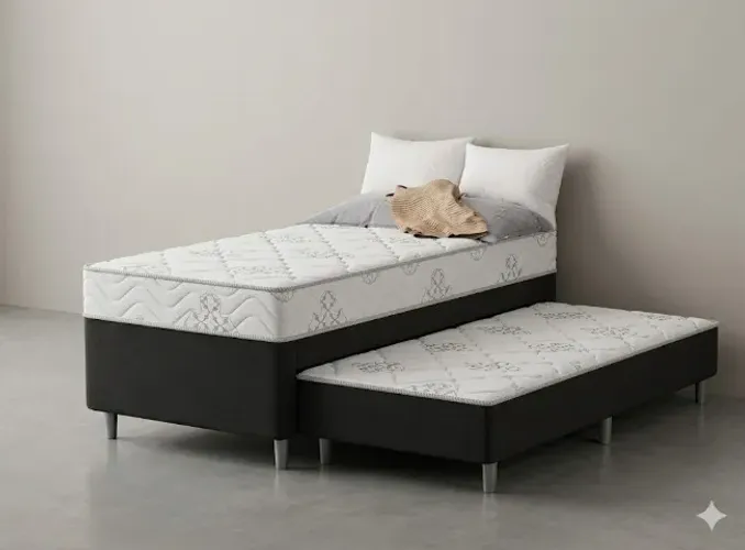 Cama Box De Solteiro com Auxiliar - Novo! 