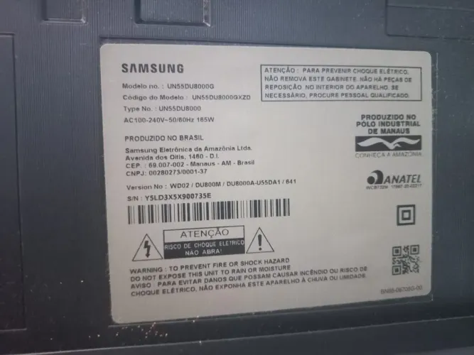 TV 55 SAMSUNG CRISTAL (DISPLAY QUEIMADO)