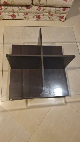 Mesa se Centro tampo de vidro + 2 mesinhas de canto de vidro