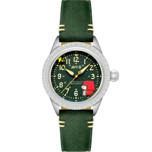 Relógio AVI-8 Airmaster 40 Meca-Quartz Peanuts Snoopy Flying Ace AV-4139-01 *Ed. Ltda
