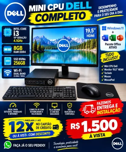 Mini CPU Dell Intel Completo DDR4 SSD entrego parcelo leia