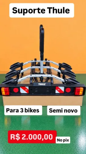 Suporte carro Thule leva 3 bikes para engate