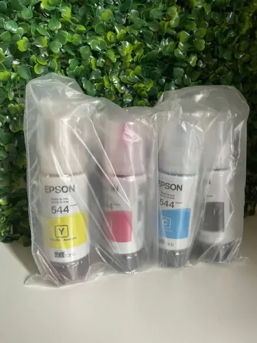 Kit de tintas Epson 544 (linha L), original e lacrado.