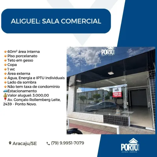 Galeria para aluguel possui 60 metros quadrados em Ponto Novo - Aracaju - SE