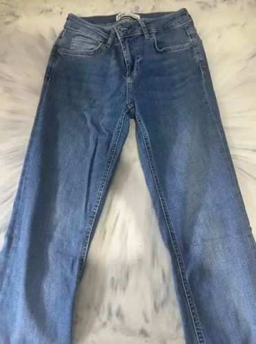 Calça Flare, azul escuro Zara tamanho 34 perfeito estado