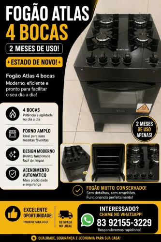Fogão Atlas 4 bocas