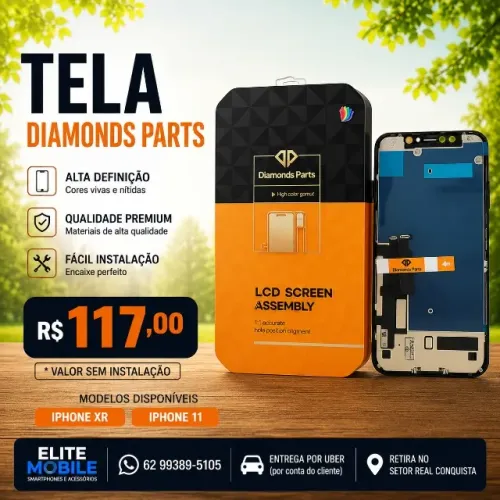 Tela LCD Diamonds Parts para iPhone XR e iPhone 11 - Alta Qualidade