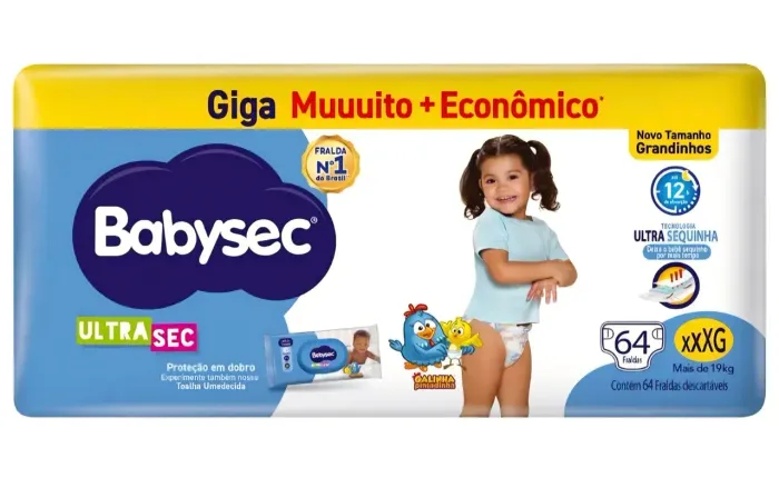 Fralda huggies xxxg 19kg + 64 unidades