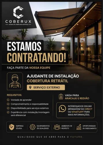 Ajudante de Instalação Coberturas Retrátil 