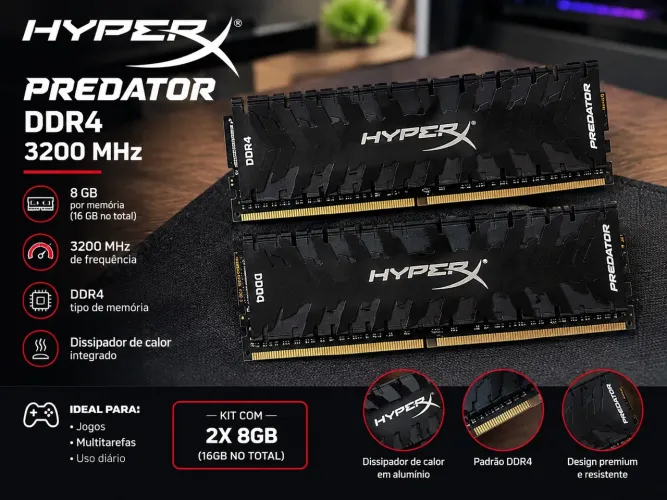 Kit 16 GB RAM DDR4 HyperX Predator - 3200 MHz