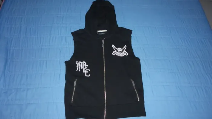 Colete Preto Moletom com Capuz Mark Ecko Masculino