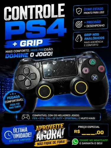 ? CONTROLE PS4 + GRIP ? OFERTA ESPECIAL! ?