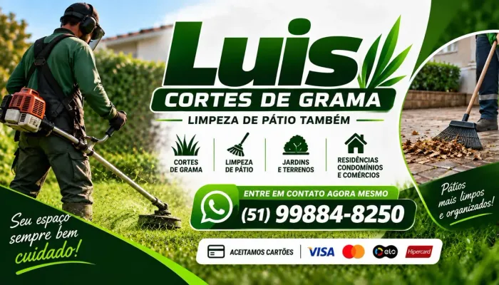 Cortes de grama e limpeza de oatios