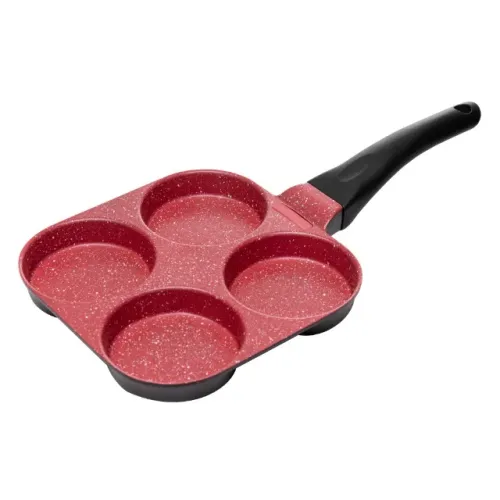 Frigideira Com 4 Cavidades Granito Chef Vermelha Alumínio