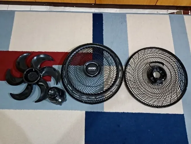 kit original grade frontal, traseira, hélice e tampa do ventilador Arno Turbo Force 40cm.