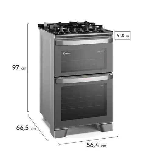 Fogão Electrolux Experience 4 Bocas Duplo Forno FE4DC forno elétrico e gás