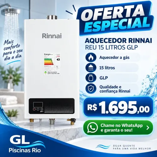 Aquecedor a gás Rinnai 15 Litros GLP URGENTE