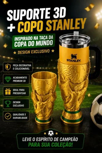Copo com suporte da copa do mundo