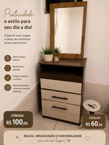 CÔMODA E ESPELHO